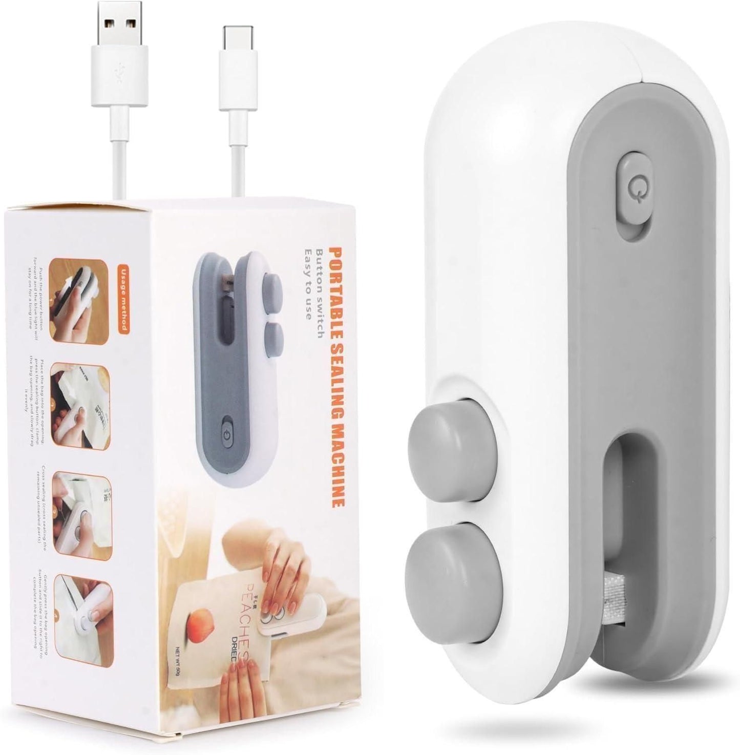 Mini USB Rechargeable Bag Sealer with Cutter"