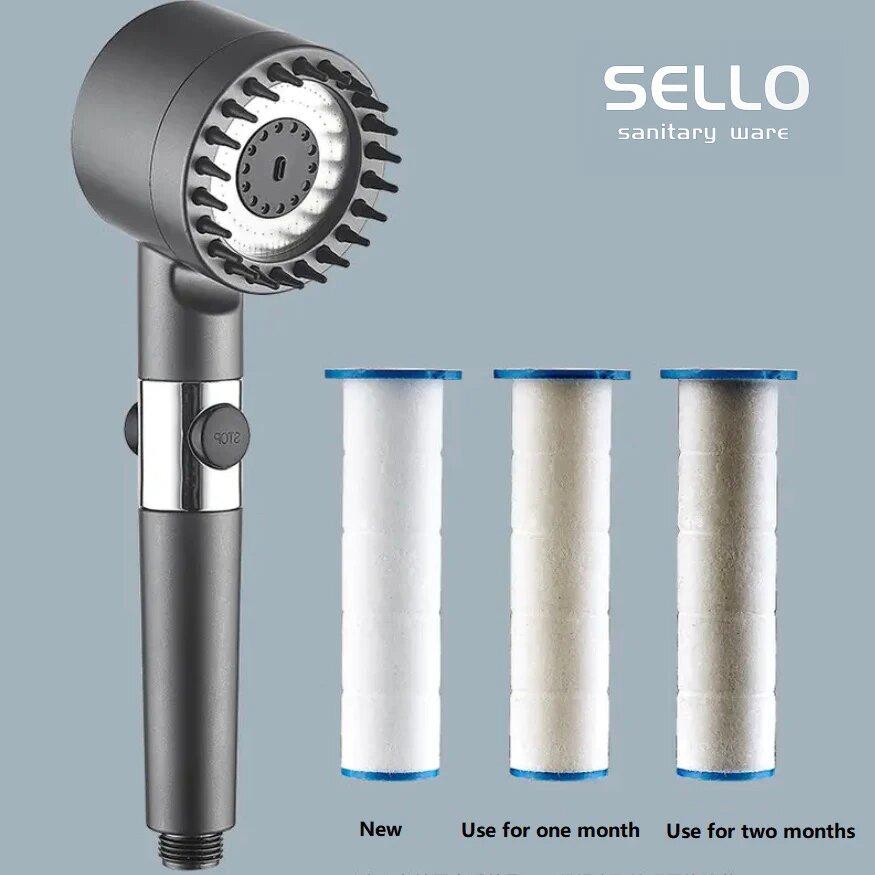 3-in-1 High Pressure Filtered Spa Shower Head
