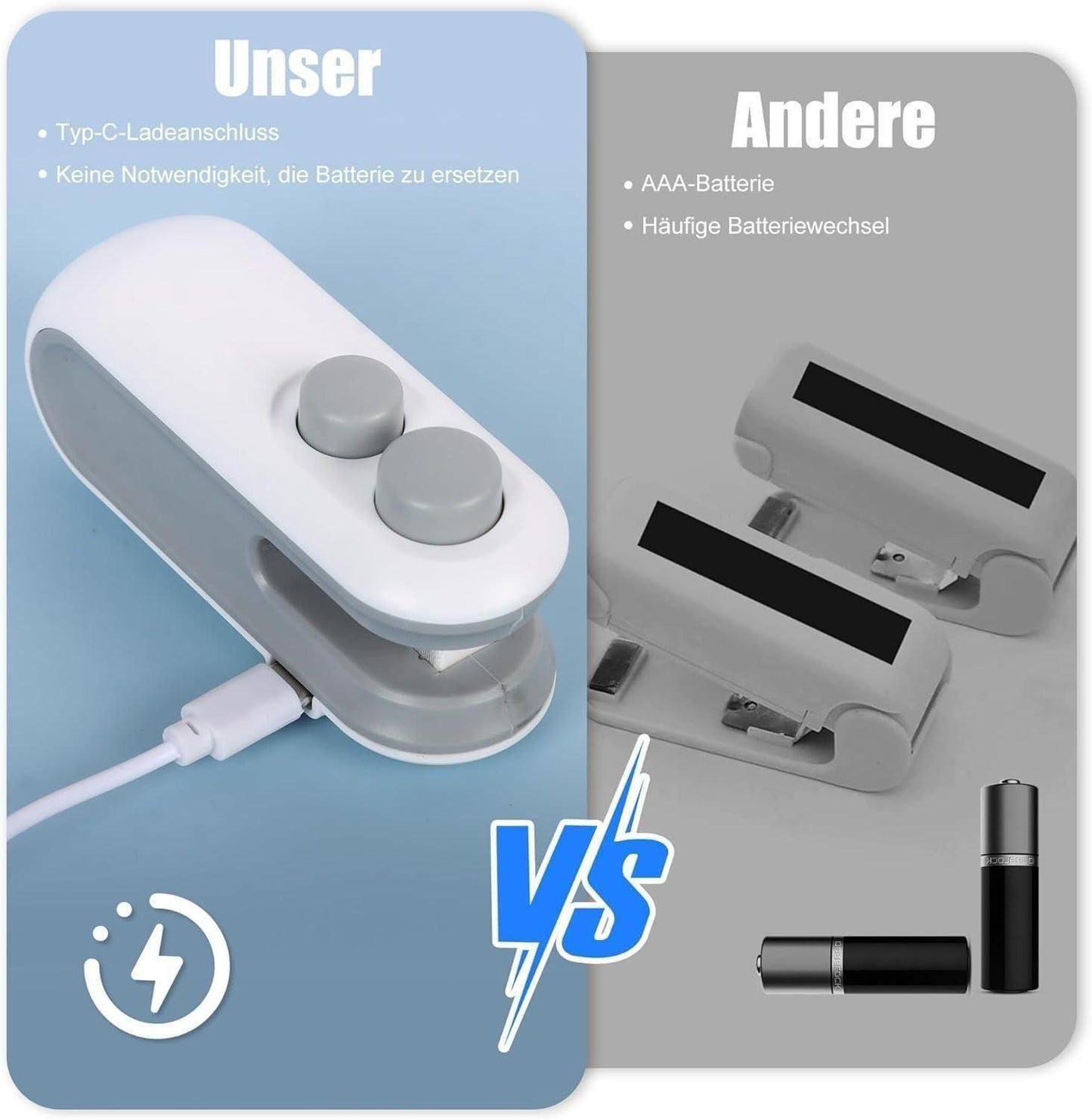 Mini USB Rechargeable Bag Sealer with Cutter"
