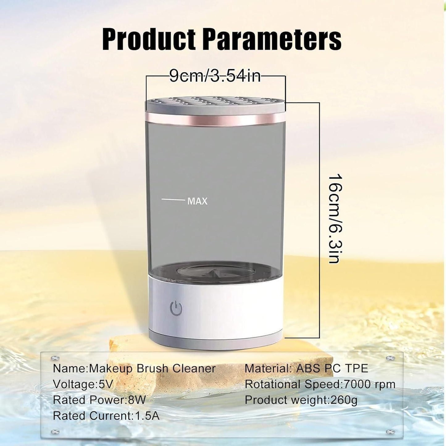 "SpinGlam™ Automatic Makeup Brush Cleaner &amp; Dryer – USB Rechargeable"
