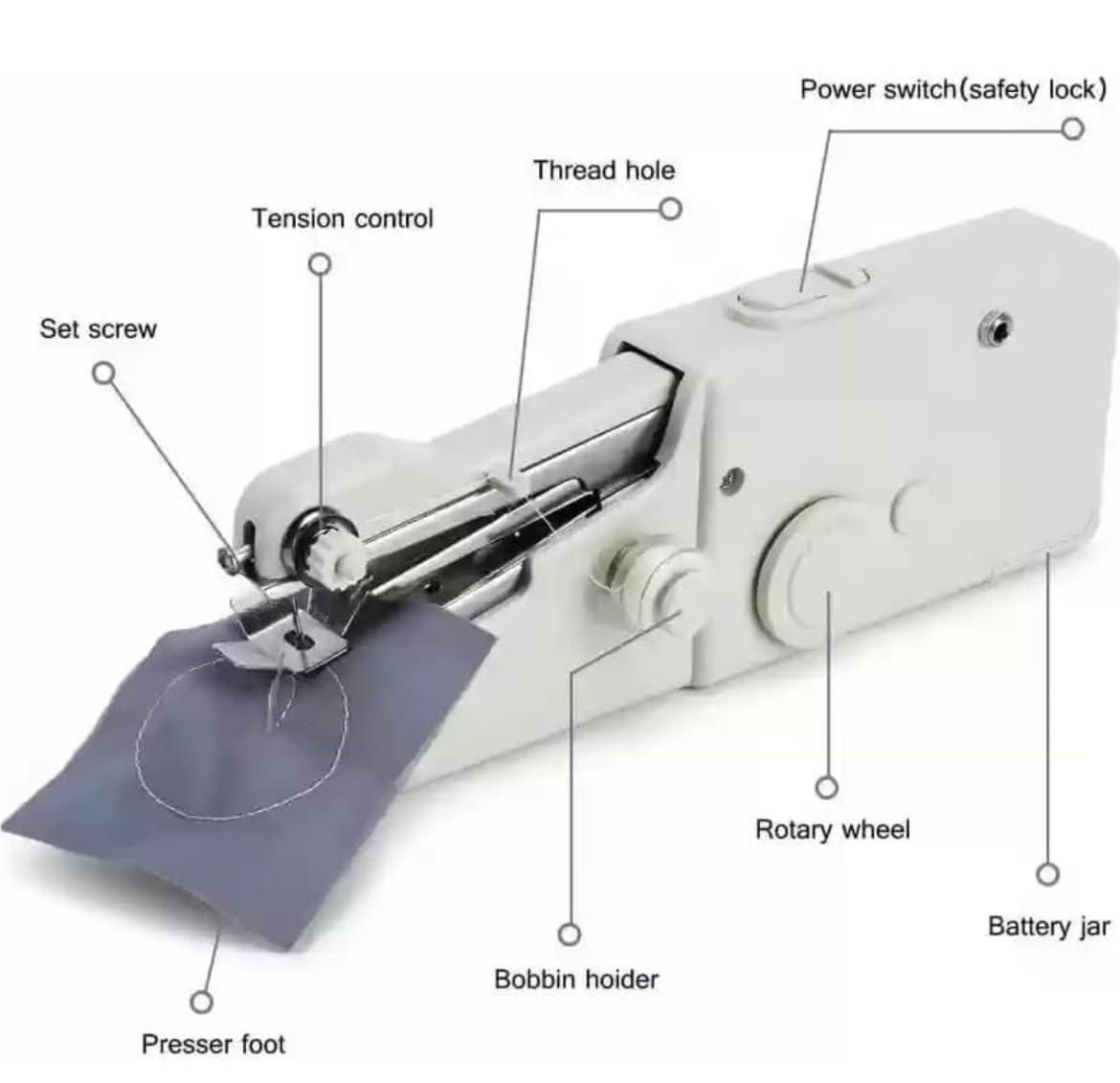 Portable White Sewing Machine