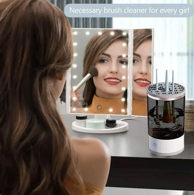 "SpinGlam™ Automatic Makeup Brush Cleaner &amp; Dryer – USB Rechargeable"